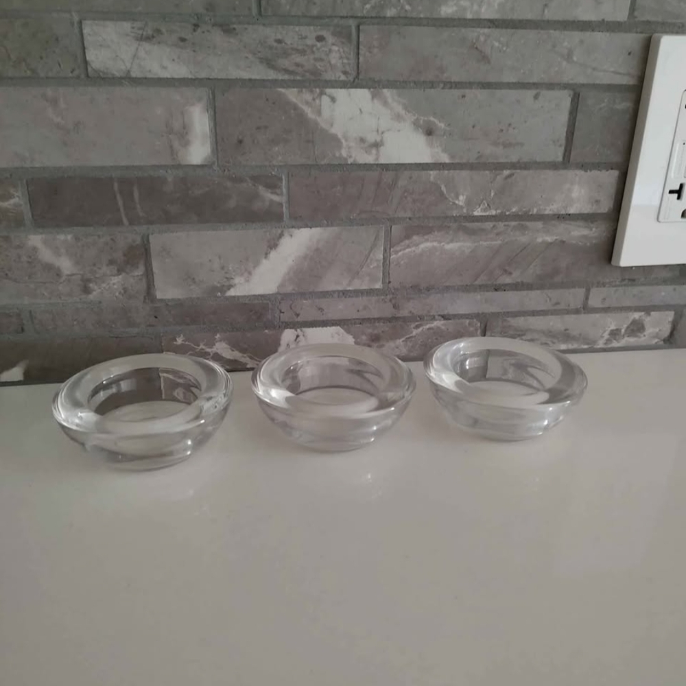 Set of 3 - Glass Tealight/Votive Holders
